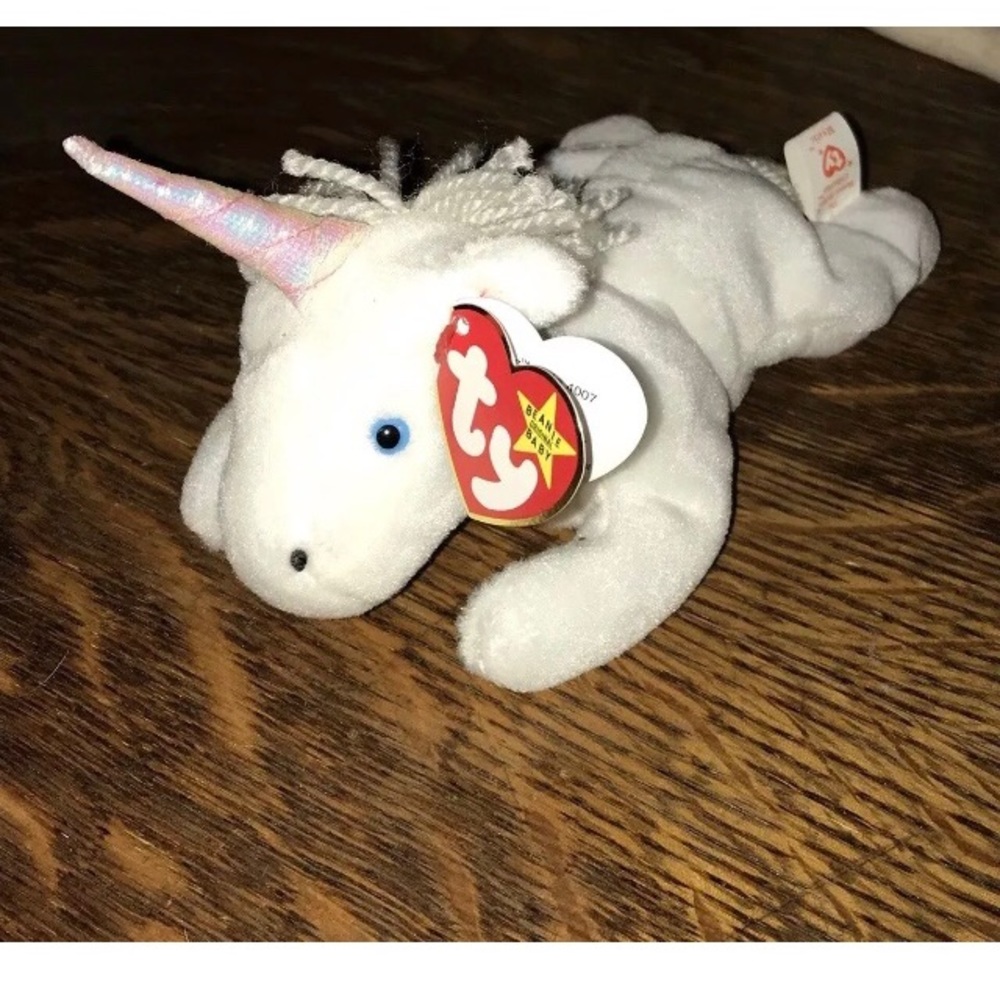 Ty beanie baby “Mystic” unicorn iridescent horn